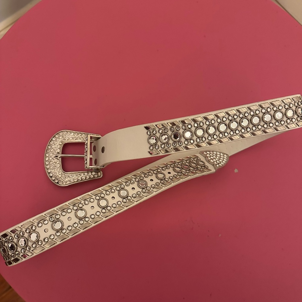 White Studded Belt
